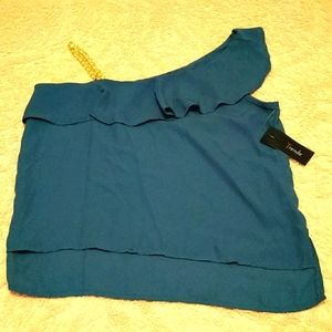 Chain Detailed Ruffle Blouse